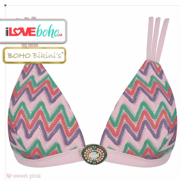 BOHO bikini's tops outlet - iconic triangle aztec bikinitop top - sweet pink