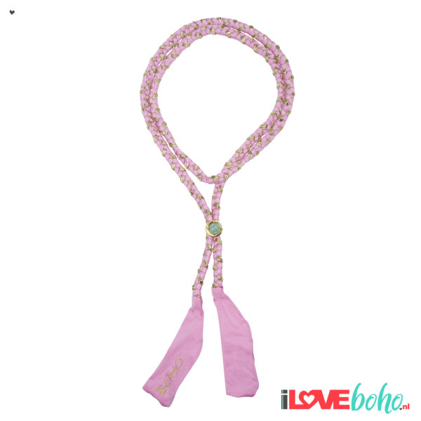 BOHO accessoires – braided ribbon – rose pink