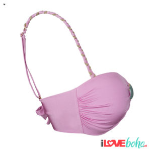 BOHO accessoires – braided bikini straps – rose pink