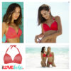 BOHO bikini top – lustrous – coral red - m
