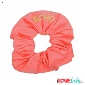 BOHO accessoires – scrunchy – coral red