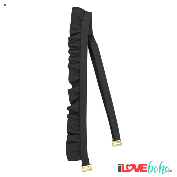 BOHO accessoires – ruffled bikini straps – charcoal grey