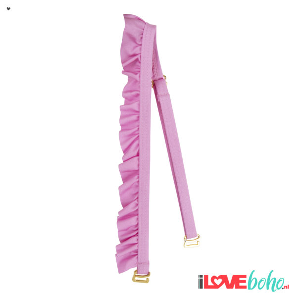 BOHO accessoires – ruffled bikini straps – rose pink