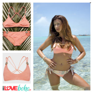 Boho bikini top – the ultimate - peach - S/M/L/XL