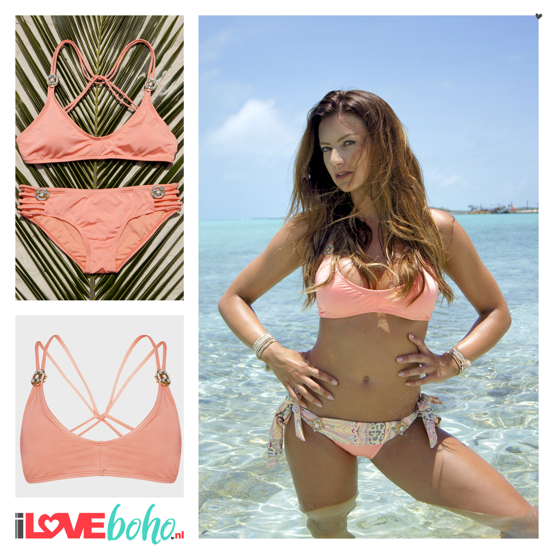 Regelen Munching Het formulier BOHO bikini top – the ultimate - peach - s - I Love BOHO