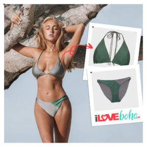 BOHO bikini’s top – Triangel – army grey