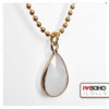 Bolletjesketting - witte facetglas druppel