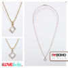 Bolletjesketting - witte ruit - goud