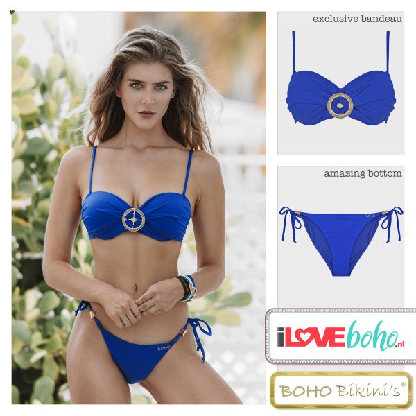 BOHO bikini's top – exclusive bandeau – lapiz blauw