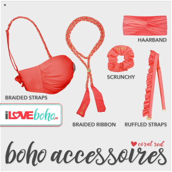 boho accessoires pakket coral red